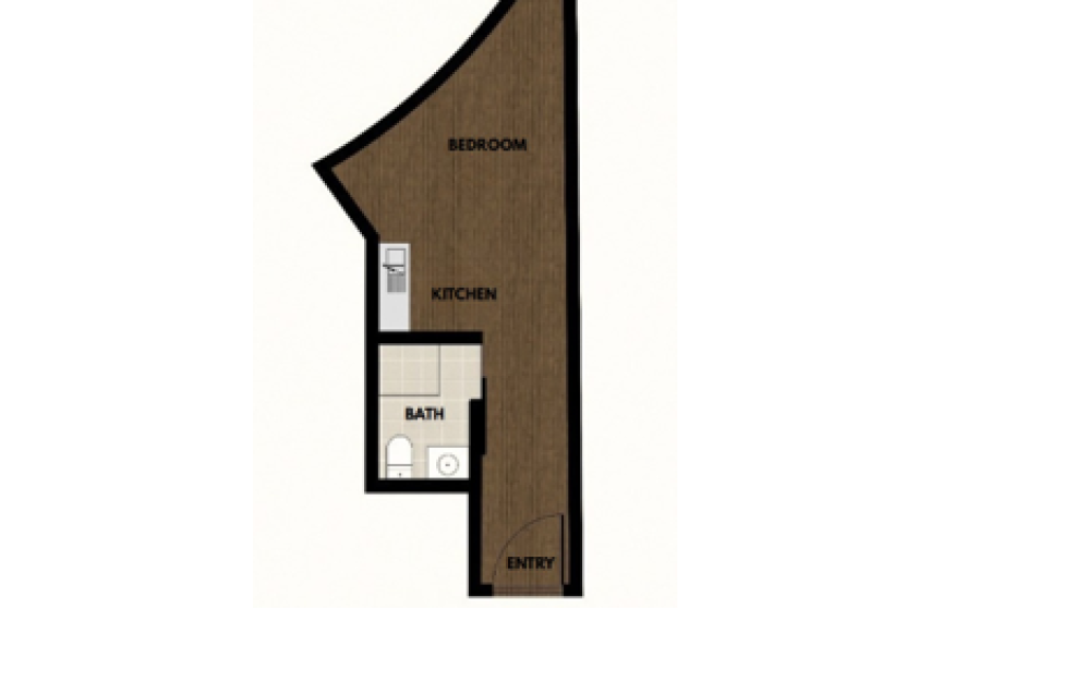 Z1 - 1 bedroom floorplan layout with 1 bathroom and 300 square feet Z1 - 1 bedroom floorplan layout with 1 bathroom and 300 square feet