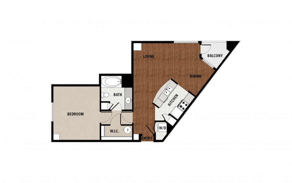 A10 - 1 bedroom floorplan layout with 1 bath and 922 square feet.