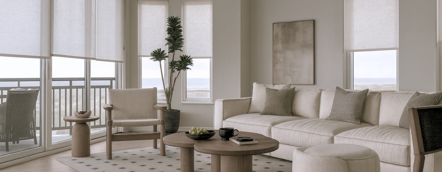 Open space living area with natural lighting